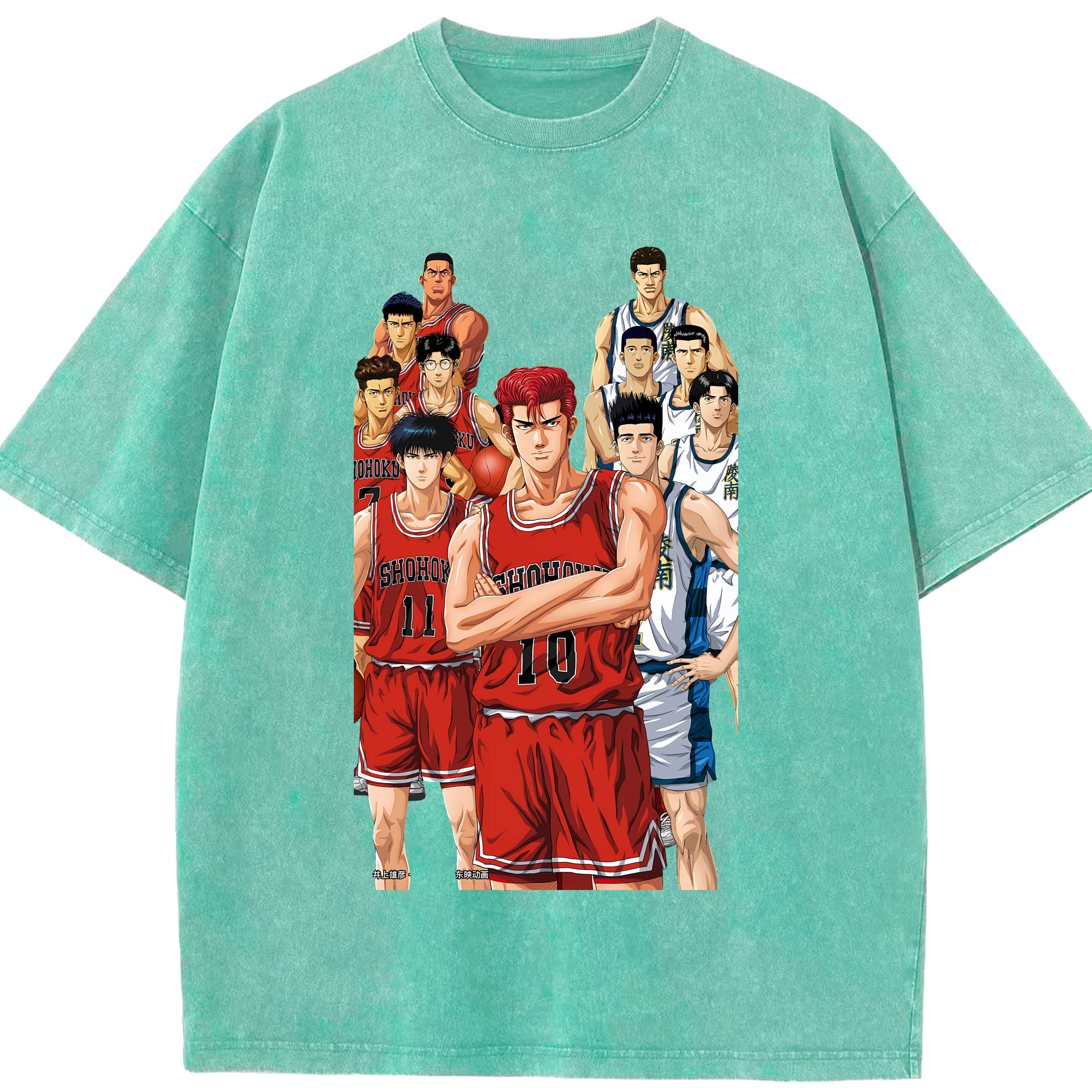 （画像用） SLAM DUNK／スラムダンク 綿100% ヴィンテージ風 半袖Tシャツ（フロントプリント）